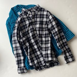 Bundle of 2 plaid boys dress shirts